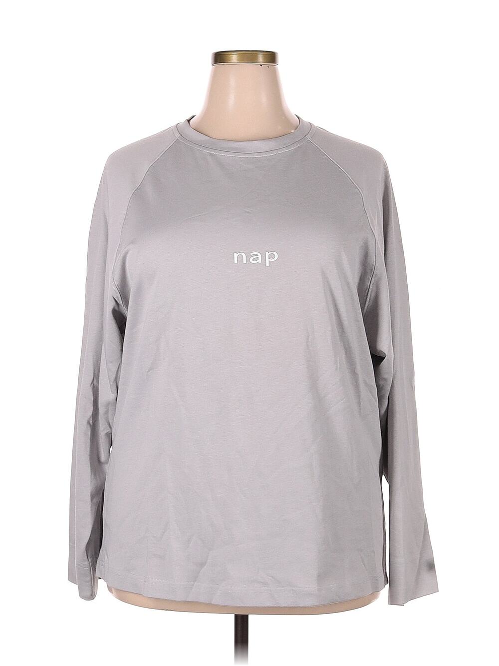Nap Long-Sleeve Graphic Logo Top Gray Cloud Unisex Size XXL New with tags
